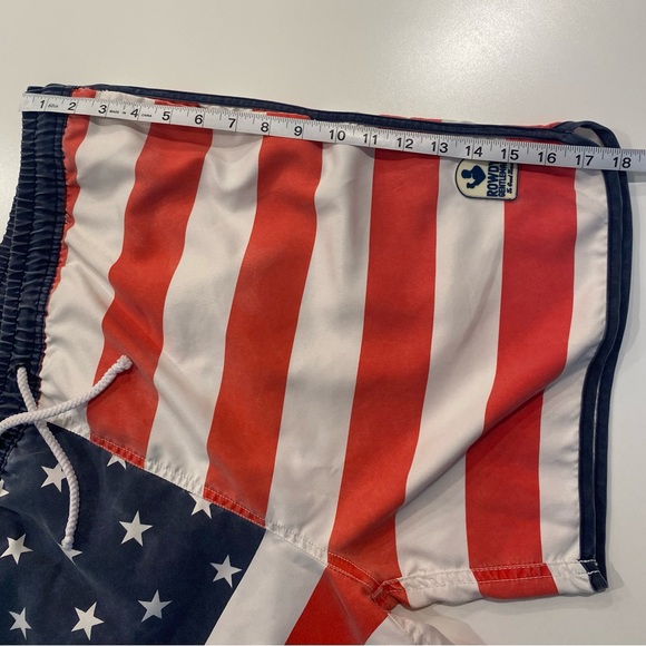 Rowdy Gentleman Men's Swim Trunks Red White Blue USA Flag Design XL - Picture 8 of 9